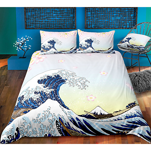 

3D Printing Home Bedding Duvet Cover Sets Soft Microfiber For Kids Teens Adults Bedroom Beach/Ocean 1 Duvet Cover 1/2 Pillowcase Shams