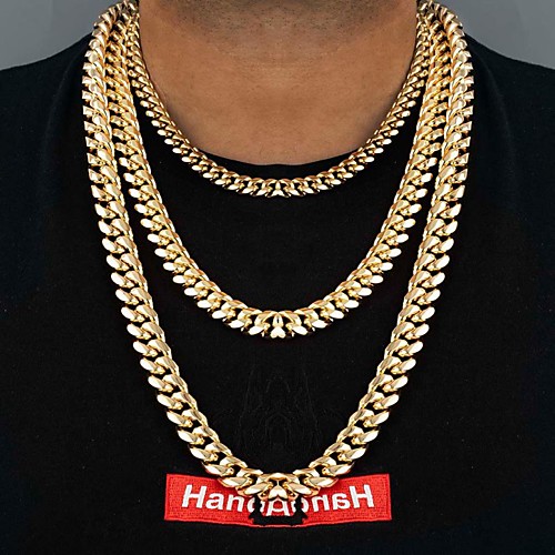 

Men's Chain Necklace Thick Chain Box Chain franco chain Fashion Hip Hop Stainless Steel Silver Gold Black 55 cm Necklace Jewelry 1pc For Gift Daily