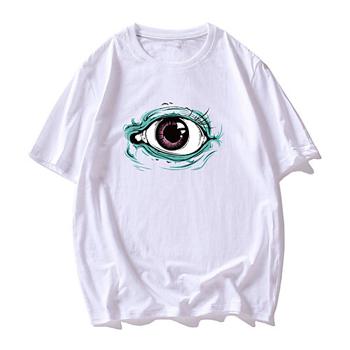 

Men's T shirt 3D Print Graphic Eye Print Short Sleeve Daily Tops Basic Casual White Black Red