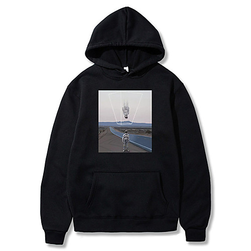 

Men's Pullover Hoodie Sweatshirt Graphic Astronaut Print Hooded Daily Holiday Other Prints Active Casual Hoodies Sweatshirts Long Sleeve Yellow Blushing Pink Gray
