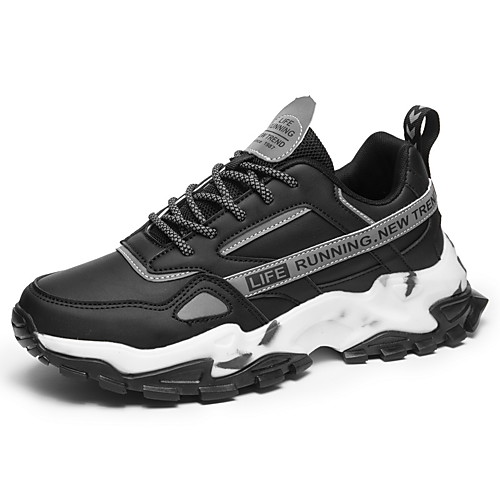 

Men's Trainers Athletic Shoes Sporty Casual Athletic Running Shoes Fitness & Cross Training Shoes PU Tissage Volant Breathable Non-slipping Wear Proof White Black BlackGray Fall