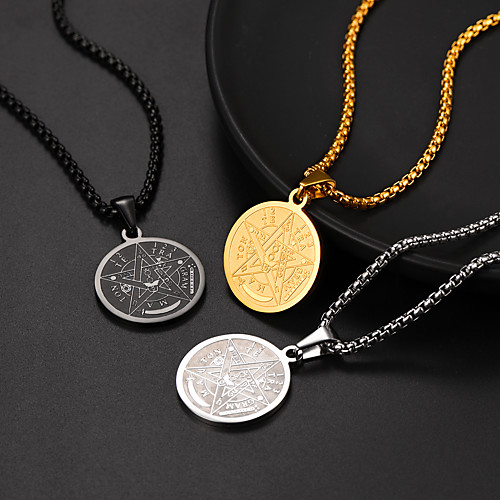 

Women's Men's Pendant Necklace Necklace Coin Fashion Classic Stainless Steel Silver Gold Black 555 cm Necklace Jewelry For Street Gift Festival