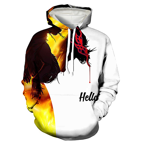 

Men's Pullover Hoodie Sweatshirt Graphic 3D Animal Print Hooded Daily 3D Print Basic Casual Hoodies Sweatshirts Long Sleeve White