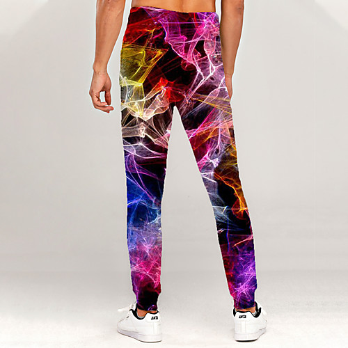 

Men's Novelty Casual / Sporty Outdoor Sports Casual Daily Sweatpants Trousers Pants Graphic 3D Full Length Print Rainbow