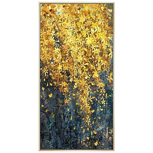 

Oil Painting Handmade Hand Painted Wall Art Golden Abstract Ready to Hang Home Decoration Decor