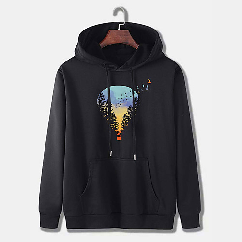 

Men's Pullover Hoodie Sweatshirt Graphic Scenery Print Hooded Daily Weekend 3D Print Casual Hoodies Sweatshirts Long Sleeve Wine Red Gray Black