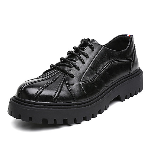 

Men's Oxfords Daily Walking Shoes PU Wear Proof Black Fall Spring