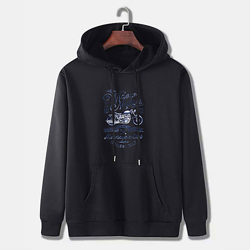 

Men's Pullover Hoodie Sweatshirt Graphic Letter Print Hooded Daily Weekend Other Prints Casual Hoodies Sweatshirts Long Sleeve Wine Red Gray Black