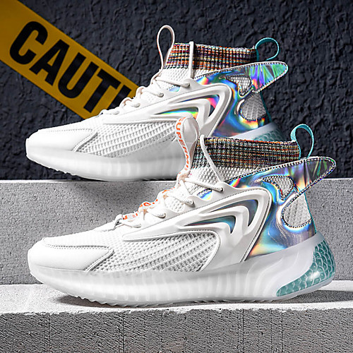 

Men's Trainers Athletic Shoes Sporty Casual Athletic Running Shoes Basketball Shoes Tissage Volant Breathable Non-slipping Wear Proof White Black Fall