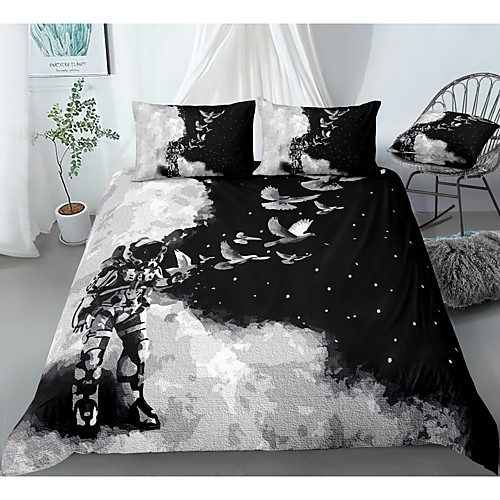 

animal series bird print 3-piece duvet cover set hotel bedding sets comforter cover with soft lightweight microfiber, include 1 duvet cover, 2 pillowcases for double/queen/king(1 pillowcase for