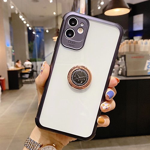 

Phone Case For Apple Full Body Case iPhone 12 Pro Max 11 SE 2020 X XR XS Max 8 7 Ring Holder Tile TPU Metal