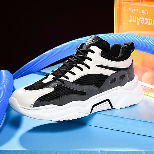 

Men's Trainers Athletic Shoes Sporty Casual Athletic Running Shoes Basketball Shoes Tissage Volant Breathable Non-slipping Wear Proof Black and White Black Beige Fall