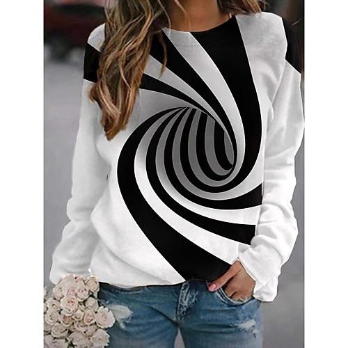 

Women's Hoodie Sweatshirt Graphic 3D Print Daily 3D Print Basic Casual Hoodies Sweatshirts White
