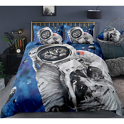 

Cat Print 3-Piece Duvet Cover Set Hotel Bedding Sets Comforter Cover with Soft Lightweight Microfiber, Include 1 Duvet Cover, 2 Pillowcases for Double/Queen/King(1 Pillowcase for Twin/Single)