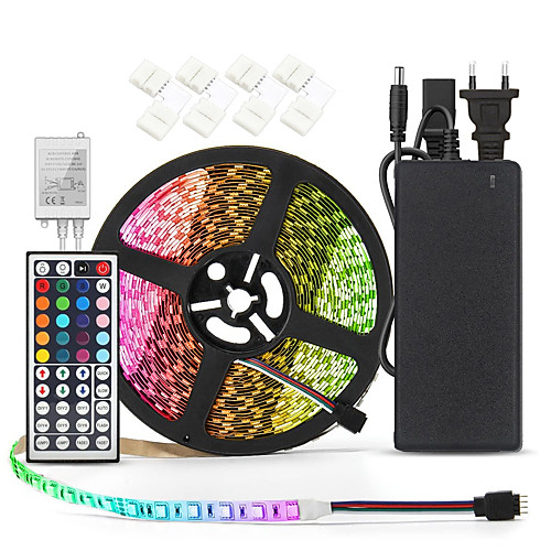 

7m 10m Light Sets RGB Strip Lights 420/600 LEDs SMD5050 10mm 1 44Keys Remote Controller 4 Connectors 1 AC Cable 1 set RGB Holiday Self-adhesive Tiktok LED Strip Lights 110-240 V 24 V