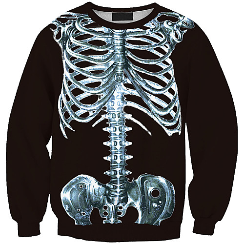 

Women's Pullover Sweatshirt Graphic 3D Skull Print Daily 3D Print Basic Casual Hoodies Sweatshirts Blue White Black