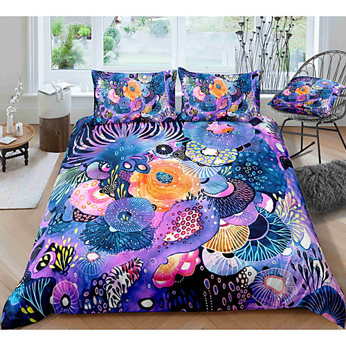 

Dream Flower 3-Piece Duvet Cover Set Hotel Bedding Sets Comforter Cover with Soft Lightweight Microfiber, Include 1 Duvet Cover, 2 Pillowcases for Double/Queen/King(1 Pillowcase for Twin/Single)