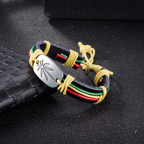 

Women's Wrap Bracelet Vintage Bracelet Leather Bracelet Braided Fashion Vintage Theme Vintage Boho Leather Bracelet Jewelry Rainbow For Christmas Halloween Gift Festival