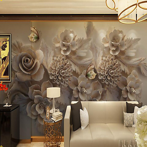 

Mural Wallpaper Wall Sticker Covering Print Print Peel and Stick Removable 3D Effect Relief Floral Vinyl PVC Home Décor