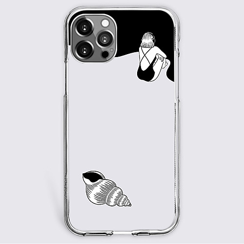 

Anime Black & White Phone Case For Apple iPhone 12 iPhone 11 iPhone 12 Pro Max Unique Design Protective Case Shockproof Back Cover TPU