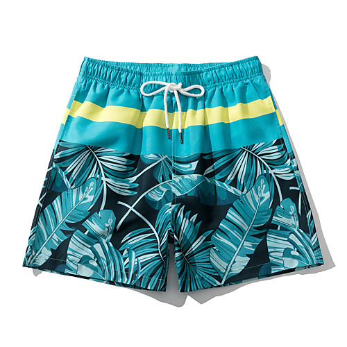 

Men's Casual Chino Quick Dry Leisure Sports Going out Chinos Pants Graphic Flower / Floral 3D Short Layered Print Green