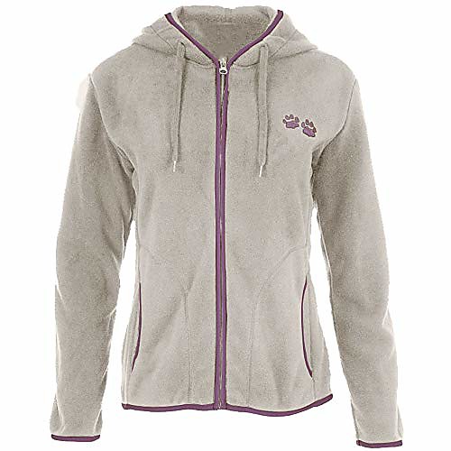 

Womens Fleece Jackets with Pockets Fashion Hooded Long Sleeve Soft Full Zip Coat (Grey, XL)