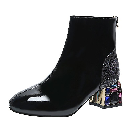 

Women's Boots Chunky Heel Round Toe Booties Ankle Boots Classic Daily PU Solid Colored Black / Booties / Ankle Boots / Booties / Ankle Boots