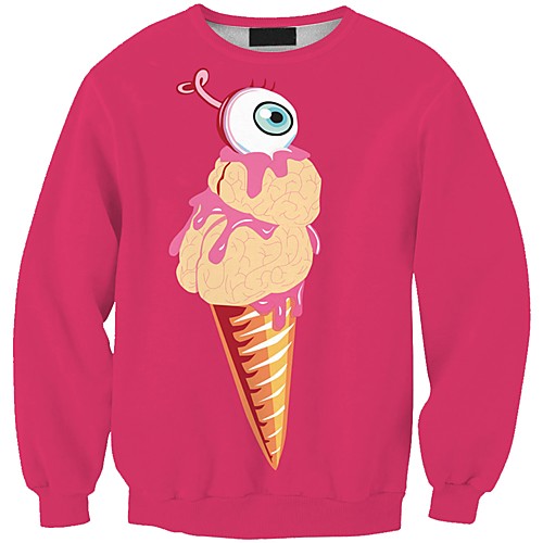 

Women's Pullover Sweatshirt Graphic 3D Print Daily 3D Print Basic Casual Hoodies Sweatshirts Blue Yellow Fuchsia