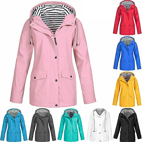 

Women's Hiking Jacket Cotton Outdoor Quick Dry Breathable Sweat-Wicking Wear Resistance Top Full Length Visible Zipper Hunting Ski / Snowboard Camping / Hiking / Caving Pink Tiffany Blue Blue Yellow