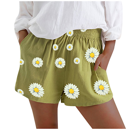 

Women's Chino Comfort Daily Shorts Pants Solid Colored Short Print Yellow Blushing Pink Khaki Light Green Light Blue