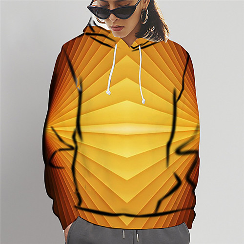 

Women's Pullover Hoodie Sweatshirt Graphic 3D Print Daily Going out 3D Print Basic Hoodies Sweatshirts Yellow