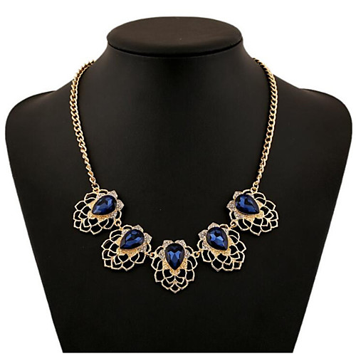 

Women's Synthetic Sapphire Necklace Classic Drop Vintage Alloy Gold 455 cm Necklace Jewelry 1pc For Anniversary Party Evening Gift Festival