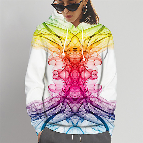 

Women's Hoodie Sweatshirt Graphic Print Daily Sports 3D Print Active Cute Hoodies Sweatshirts Slim White