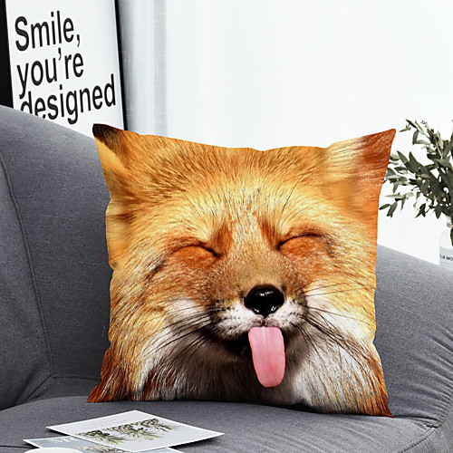 

1 pcs Polyester Pillow Cover & Insert, Animal Simple Classic Square Zipper Polyester Traditional Classic