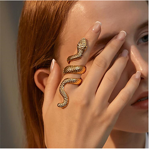 

Band Ring Geometrical Silver Gold Alloy Snake Fashion 1pc Adjustable