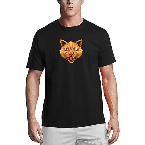 

Men's T shirt 3D Print Graphic Animal Print Short Sleeve Daily Tops Basic Casual White Black Red
