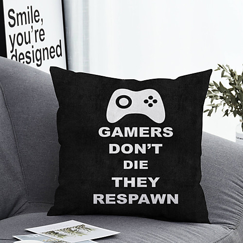 

1 pcs Polyester Pillow Cover & Insert, Slogan Simple Classic Square Zipper Polyester Traditional Classic