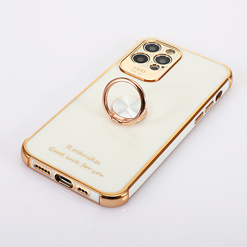 

Phone Case For Apple Full Body Case iPhone 12 iPhone 12 Pro Max iPhone 12 Pro iPhone 12 Mini Ring Holder Tile Metal Aluminium