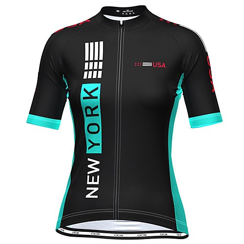 

21Grams Women's Short Sleeve Cycling Jersey Summer Polyester Black Bike Jersey Top Mountain Bike MTB Road Bike Cycling Quick Dry Moisture Wicking Breathable Sports Clothing Apparel / Stretchy