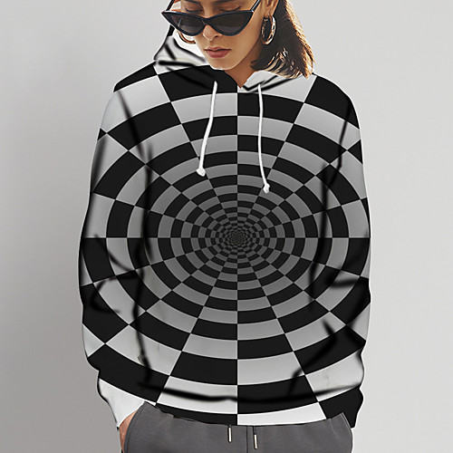 

Women's Pullover Hoodie Sweatshirt Graphic 3D Print Daily Going out 3D Print Basic Hoodies Sweatshirts Black