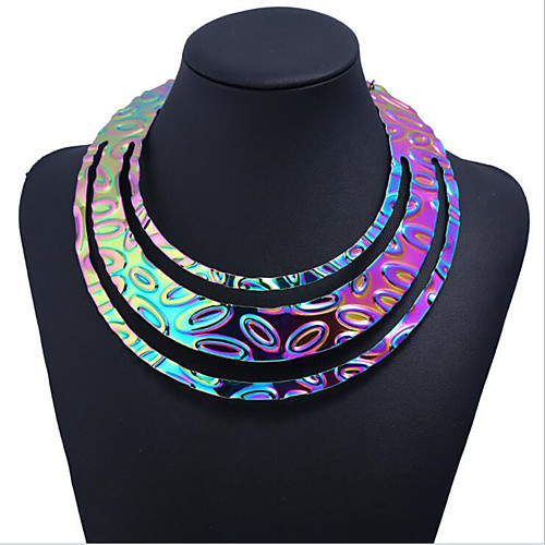 

Women's Choker Necklace Classic Flower Fashion Alloy Silver Gold Rainbow 45 cm Necklace Jewelry 1pc For Anniversary Party Evening Gift Festival