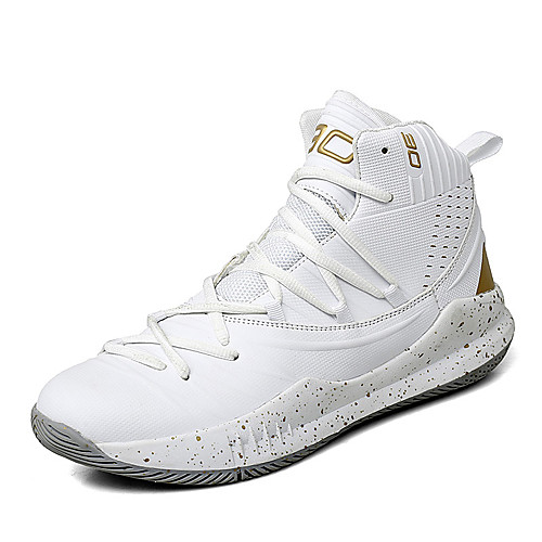 

Unisex Trainers Athletic Shoes Sporty Outdoor Basketball Shoes PU Non-slipping Black and White Black / Red White Fall Spring