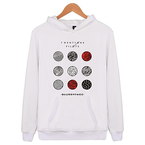 

Men's Pullover Hoodie Sweatshirt Graphic Geometric Letter Print Hooded Daily Holiday Other Prints Active Casual Hoodies Sweatshirts Long Sleeve Gray White Black