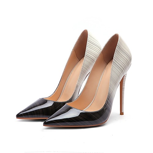

Women's Wedding Shoes Stiletto Heel Pointed Toe Wedding Pumps Wedding Daily Patent Leather Synthetics Red Light Green Light Grey