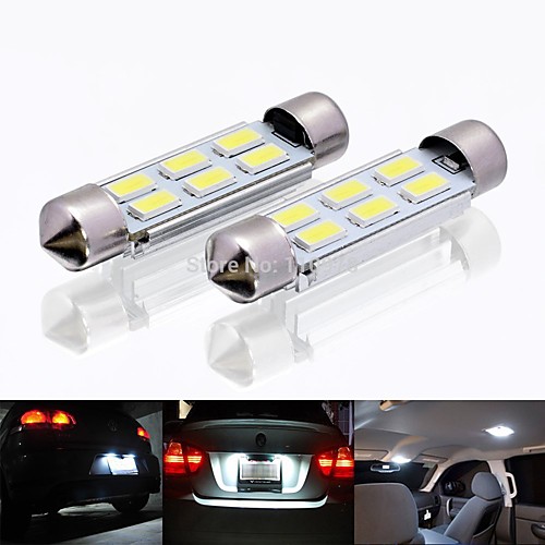 

Car LED Interior Lights 36mm Light Bulbs 120 lm SMD 5730 2 W 6 For 2 Piece