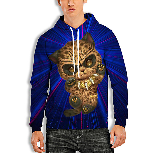 

Men's Pullover Hoodie Sweatshirt Graphic 3D Animal Print Hooded Daily 3D Print Basic Casual Hoodies Sweatshirts Long Sleeve Purple