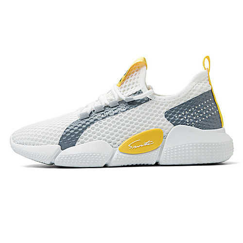 

Men's Trainers Athletic Shoes Sporty Casual Athletic Walking Shoes Mesh Breathable Wear Proof White Black Yellow Fall Spring