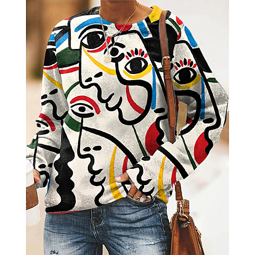 

Women's Hoodie Sweatshirt Graphic Person 3D Print Daily 3D Print Basic Casual Hoodies Sweatshirts White