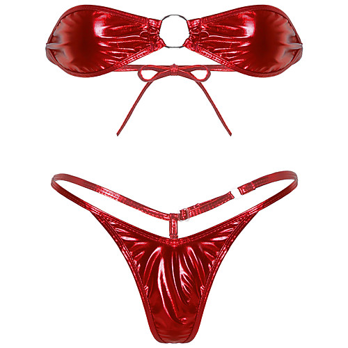 

Women's Backless Super Sexy Suits Nightwear Solid Colored Bra & Panty Set Gold / Black / Red One-Size / Strapless / Strapless