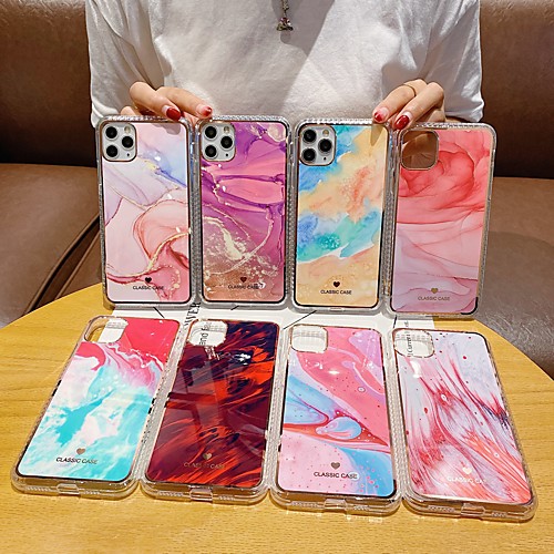 

Phone Case For Apple Back Cover iPhone 12 Pro Max 11 SE 2020 X XR XS Max 8 7 Pattern Lines / Waves TPU